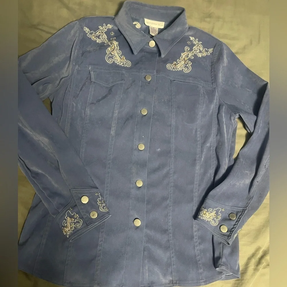 Susan Graver Size Medium Button Down - Picture 1 of 7